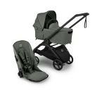 Vooraanzicht van Bugaboo Dragonfly Plus combinatie in forest green