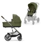 Cybex Balios S Lux Kinderwagen Compleet Moss Green - Taupe Frame met zitje en reiswieg