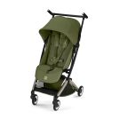 Cybex Libelle moss green buggy zijaanzicht met zonnekap en zitje
