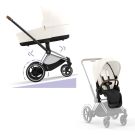 Cybex E-Priam Kinderwagen Compleet Off White - Chrome Brown Frame