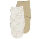 Meyco Inbakerdoek SwaddleMe Branches/Uni-Sand 0-3 mnd 2-pack