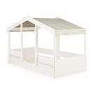 Quax cottage junior bed met dak in wit zijaanzicht