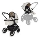 Beige Quax Echo kinderwagenframe met reiswieg en wandelwagenzitje