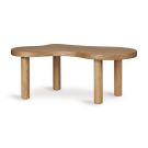Tafel natuurlijk hout met unieke vormgeving en vier poten
