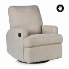 Quax swivel en gliding recliner teddy taupe hoogstaand vooraanzicht