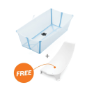 Stokke Flexi Bath™ X-Large Ocean Blue – inklapbaar babybadje met gratis newborn support