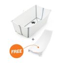 Stokke Flexi Bath X-large White - opvouwbaar babybadje met gratis newborn support