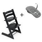 Stokke Tripp Trapp Black, inclusief los afgebeelde Newborn Set Anthracite