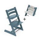 Stokke Tripp Trapp kinderstoel Fjord Blue tijdelijk met gratis kussen Grey