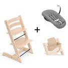 Stokke Tripp Trapp Naturel + Newborn Set Anthracite met gratis Babyset
