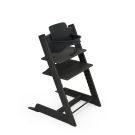 Stokke Tripp Trapp kinderstoel in Oak Black met gemonteerde BabySet in Black
