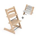Stokke Tripp Trapp kinderstoel Oak Natural tijdelijk met gratis kussen Grey