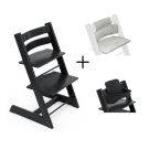 Stokke Tripp Trapp Stoel Bundel met BabySet² - Black inclusief gratis kussen