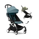 Stokke YOYO³ Buggy Aqua – White Frame inclusief gratis regenhoes