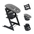 Stokke Tripp Trapp Stoel Bundel met BabySet² Black en Newborn Set Anthracite