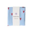 Studio Noos Swaddle Hearts Light Blue 70 x 70 centimeter van 100% biologisch katoen