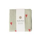 Studio Noos Swaddle Hearts Sage Green 70 x 70 centimeter