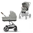 Cybex Balios S Lux Kinderwagen Stone Grey met Zilver Frame - Complete Set