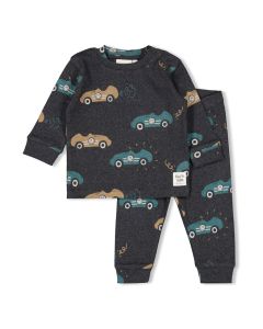 Feetje Pyjama Premium Sleepwear Ricky Racer Antraciet Melange