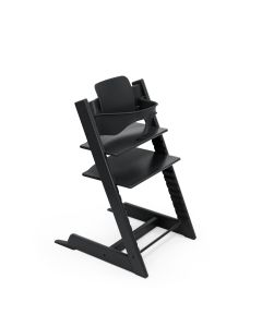 Stokke Tripp Trapp kinderstoel in Black met gemonteerde BabySet in Black