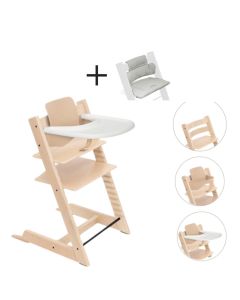 Stokke Tripp Trapp Stoel Bundel met BabySet² en Tray natural