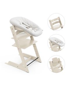 Een stokke tripp trapp stoel met een zachte