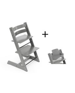 Stokke Tripp Trapp meegroeistoel Storm Grey inclusief BabySet in Storm Grey, kinderstoel vanaf 6 maanden