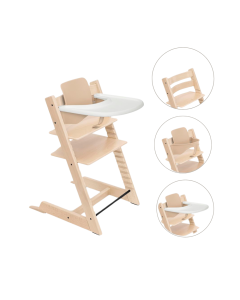 Stokke Tripp Trapp Stoel Bundel met BabySet² en Tray - Natural