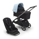 Bugaboo Dragonfly Kinderwagen met graphite frame en zwart/skyline blue bekleding