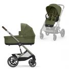 Cybex Balios S Lux Kinderwagen Compleet Moss Green - Taupe Frame met zitje en reiswieg