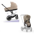 Cybex E-Priam Kinderwagen Compleet Cozy Beige - Chrome Black Frame