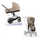 Cybex E-Priam Kinderwagen Compleet Cozy Beige - Rosegold Frame