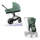 Cybex E-Priam Kinderwagen Compleet Leaf Green - Matt Black Frame