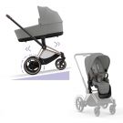 Cybex E-Priam Kinderwagen Compleet Mirage Grey - Rosegold Frame