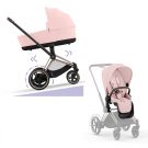 Cybex E-Priam Kinderwagen Compleet Peach Pink - Rosegold Frame