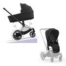 Cybex E-Priam Kinderwagen Compleet Sepia Black - Chrome Black Frame