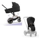 Cybex E-Priam Kinderwagen Compleet Sepia Black - Rosegold Frame