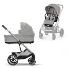 Cybex Balios S Lux Kinderwagen Stone Grey met Zilver Frame - Complete Set