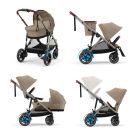 Cybex e-Gazelle S Kinderwagen Compleet Almond Beige - Taupe Frame