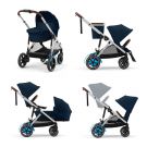 Cybex e-Gazelle S Kinderwagen Compleet Ocean Blue - Silver Frame