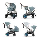 Cybex e-Gazelle S Kinderwagen Compleet Stormy Blue - Taupe Frame