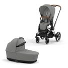 Cybex Priam kinderwagen Mirage Grey met Chrome Brown Frame