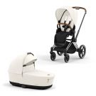 Cybex Priam Kinderwagen Compleet Off White - Chrome Brown Frame