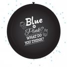 Gender reveal ballon zwart met blauwe confetti online kopen? | BabyPlanet
