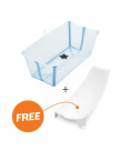 Stokke Flexi Bath™ Ocean Blue – inklapbaar babybadje met gratis newborn support