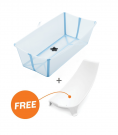 Stokke Flexi Bath™ X-Large Ocean Blue – inklapbaar babybadje met gratis newborn support