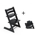 Stokke Tripp Trapp meegroeistoel Black inclusief BabySet in Black, kinderstoel vanaf 6 maanden
