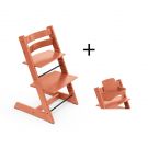 Stokke Tripp Trapp meegroeistoel Terracotta inclusief BabySet in Terracotta, kinderstoel vanaf 6 maanden