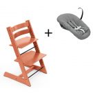 Stokke Tripp Trapp terracotta, inclusief los afgebeelde Newborn Set anthracite