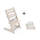 Stokke Tripp Trapp meegroeistoel White Wash inclusief BabySet in White, kinderstoel vanaf 6 maanden